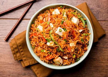 Sezwan Corn Paneer Rice